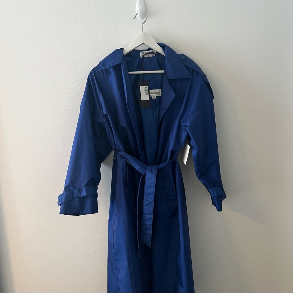 Cobalt Blue Trench Coat Vintage